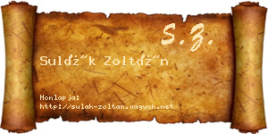 Sulák Zoltán névjegykártya